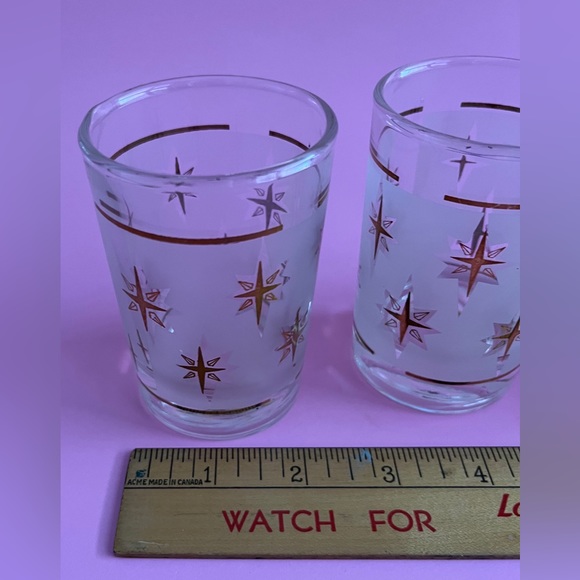 Set of 3 vintage starburst glasses by Dominion glass in very good used condition - Picture 3 of 4